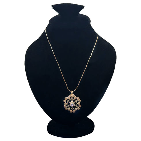 Floral Elegance Gold Necklace - D146 - 3